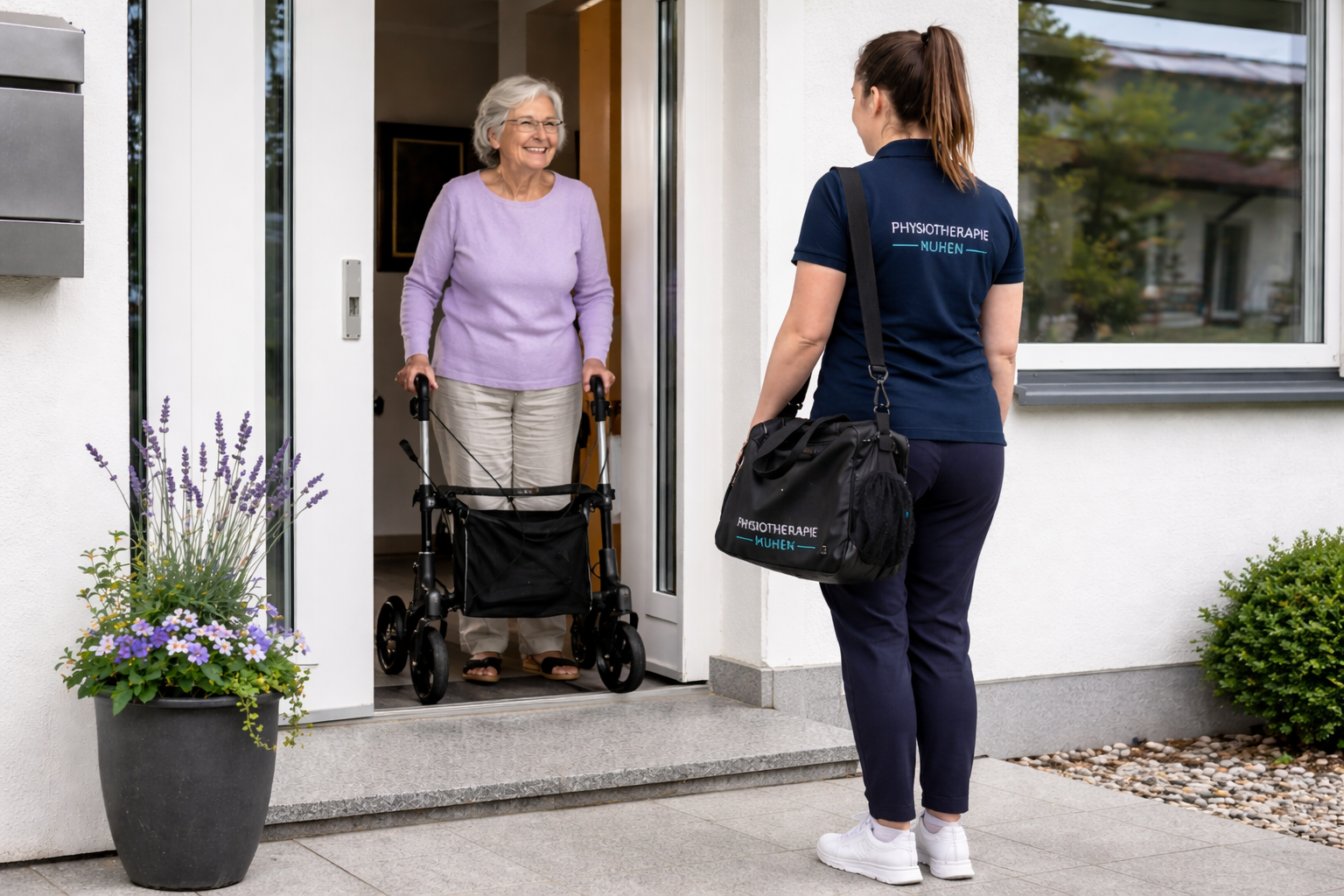 Physiotherapeutin-hilft-aelterer-Frau-zu-Hause